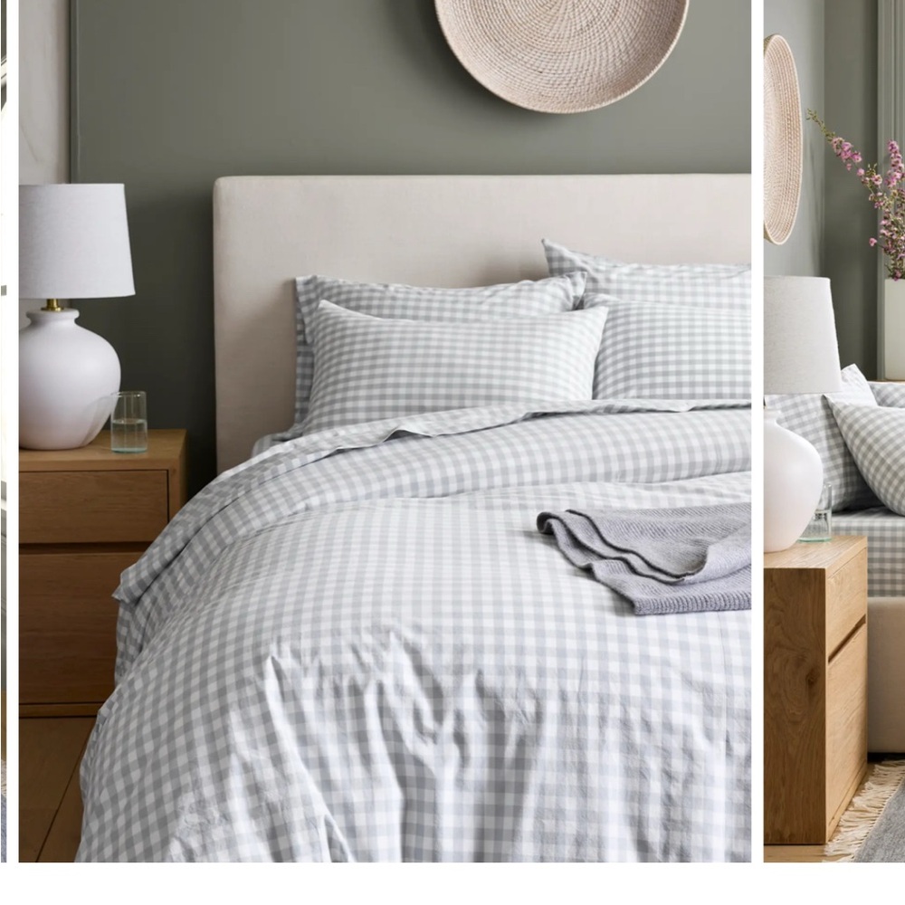 Quince Organic Cotton Gingham Duvet Cover